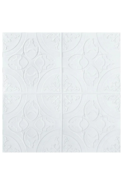 SDEPOT Set de 10 plăci de tapet S DEPOT®, grosime 3 mm, dimensiuni 70x70 cm, model elegant de cerc, alb