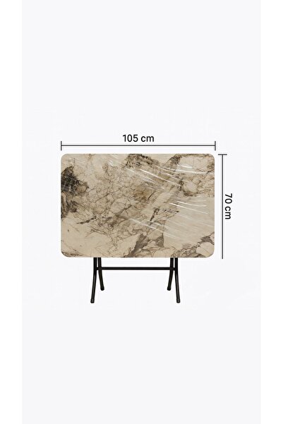 KIZILELMADA Dekoratif Mermer Görünümlü Katlanır Masa – Kompakt & Kullanışlı