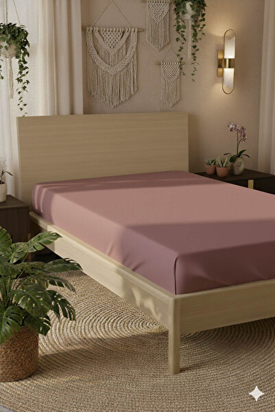 FAVORA 100% Cotton Ranforce Premium Single Plus Fitted Sheet - Dusty Rose