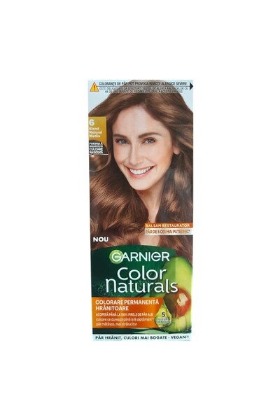 Garnier Color Naturals Set 3 x Vopsea de Par Permanenta Color Naturals 6 Blond Mediu , 110 ml