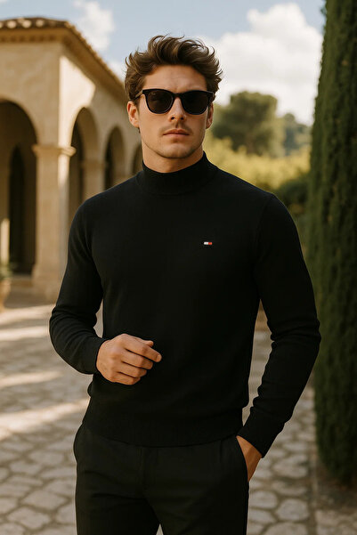 comstar Pulover lung și negru pentru bărbați basic Premium Comfort