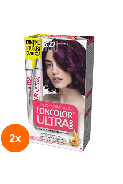 Loncolor Ultra Set 2 x Vopsea de Par Permanenta Max, 6.22 Violet Intens, 200 ml