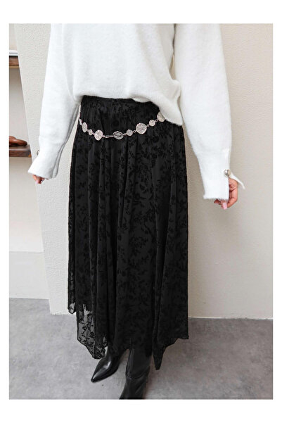 My Blog Black Patterned Skirt - 251125