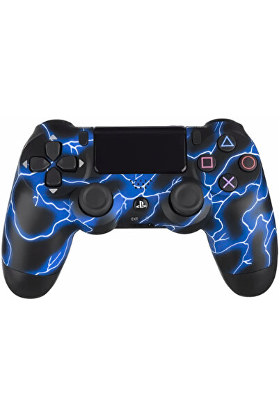 SDEPOT Controler wireless ®, compatibil cu PS4, baterie reîncărcabilă, albastru electric