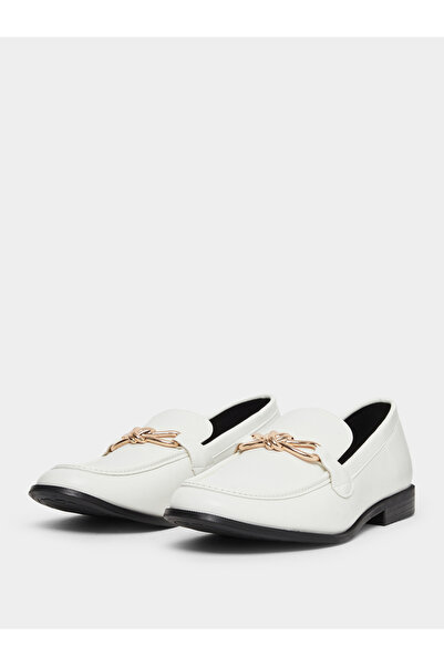 Styli White Chain Detail Loafers