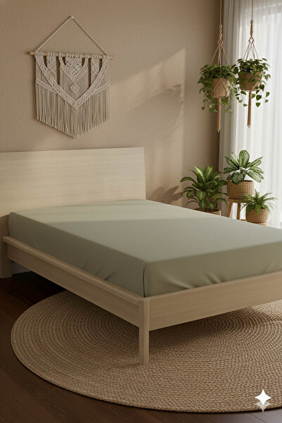 FAVORA 100% Cotton Ranforce Premium Single Plus Fitted Sheet - Beige