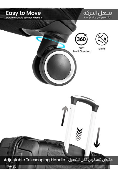 PARAJOHN Sparkle 20-Inch Cabin-Size (Small) ABS Hard Case Luggage Trolley Bag with 8 Spinner Wheels and Lock