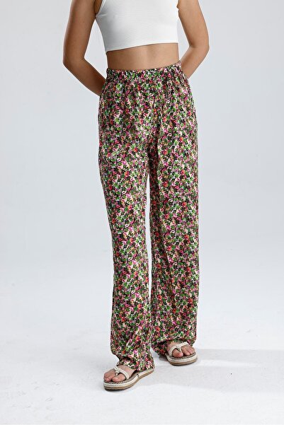 VELİZADE Μοντέλο άνεσης με ψηλή μέση, φαρδιά μπατζάκια, ελαστική μέση, με σχέ...