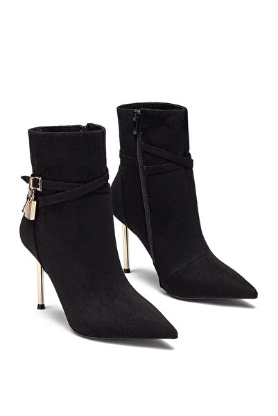 Dedos Women's High Heeled Black Suede Casual Evening Dress Boots with Special...