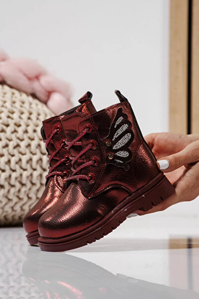 Zaira Ghete fete imblanite rosii din piele ecologica Melania #23143 - 26