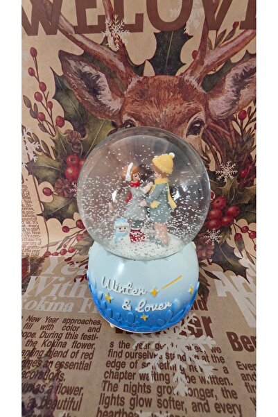 shop Mega Büyük Boy Kar Küresi Püskürtmeli,Işıklı Müzikli Çift Temalı Yılbaşı...