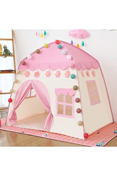Generic Children's Princess Play Tent - Pink & Cream Indoor/Outdoor Playhouse