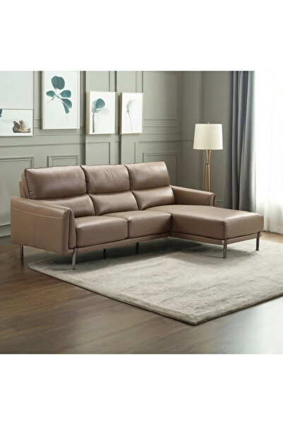 micasa Top Grain Leather 3-Seater Sectional Sofa