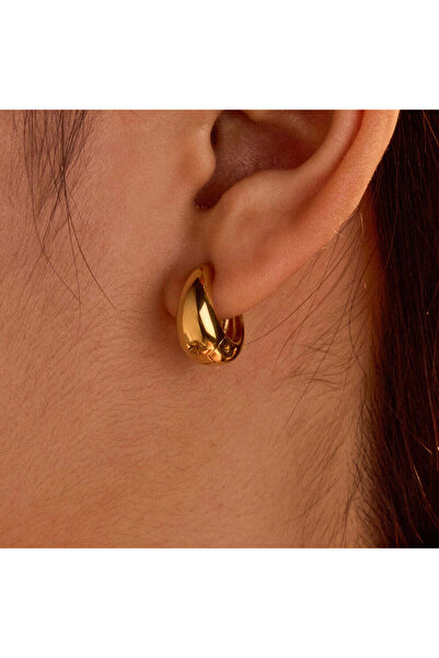 Just Pretty Corner 18 k Gold-plated Trendy Classic Hoop Earrings for Women