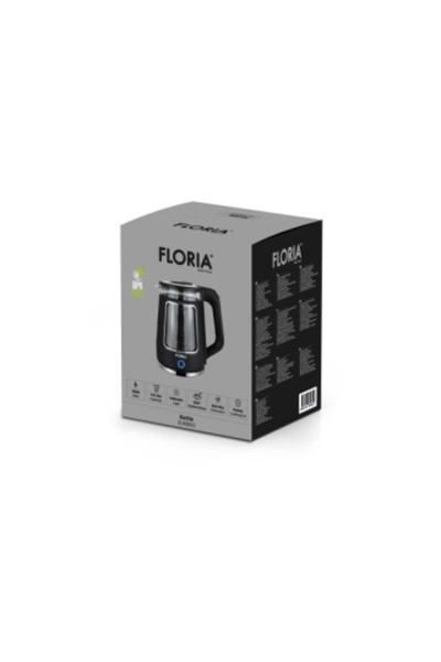 Floria Electric kettle ZLN-9822 – 1.8 L, 1800 W, 360° swivel base, auto shut-off, indicator light