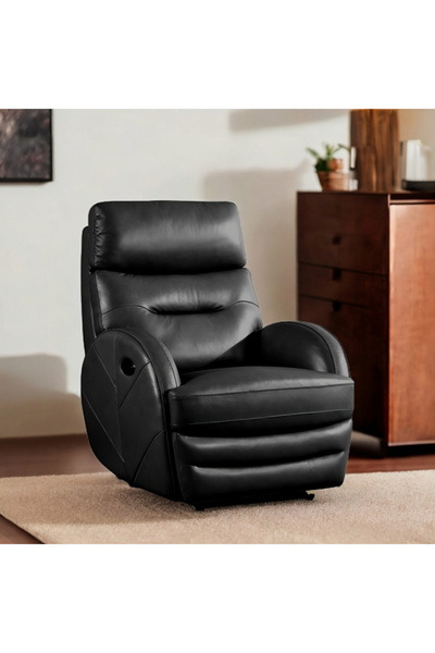 micasa Elegant and Modern Design Electric Top Grain Leather Recliner Sofa