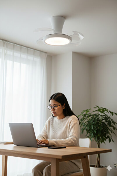 SeckinStore GİZLİ KANATLI Tavan Vantilatörü | Kumandalı Modern LED Avize Fan ...