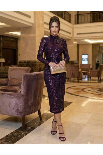 Sultan Ekşioğlu tasarım payet Violet gece elbisesi( abiye)