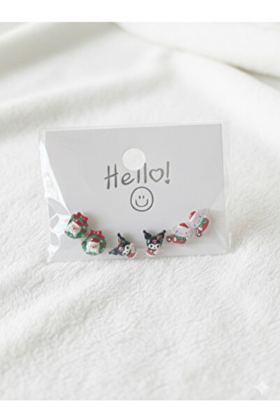 alpikom Special Gift for New Year's Eve Earring Set of 3 Santa Claus Kuromi