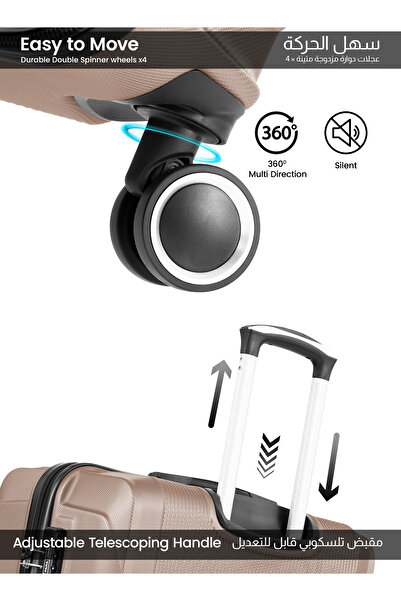 PARAJOHN Sparkle 20-Inch Cabin-Size (Small) ABS Hard Case Luggage Trolley Bag with 8 Spinner Wheels and Lock