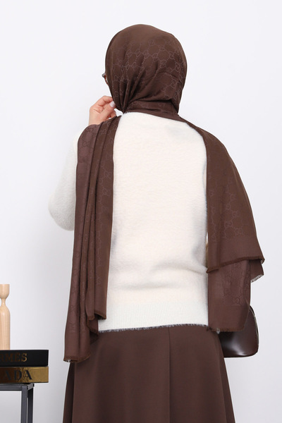 İmajButik Πουλόβερ Angora με λεπτομέρεια από κρεμ φουλάρι