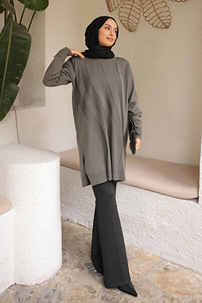 İmajButik Smoked Cold Yarn Mercerized Knitwear Tunic