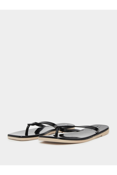 Styli Black Plain Flip Flops