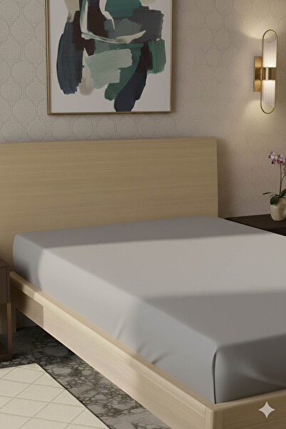 FAVORA 100% cotton ranforce premium single plus fitted sheet - dark grey