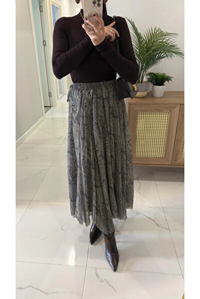 My Blog Φούστα σιφόν με πράσινο έθνικ σχέδιο - 251102