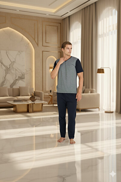 KLY New Season 2026 Men's V-Neck Summer Luxury Design Pajama Set