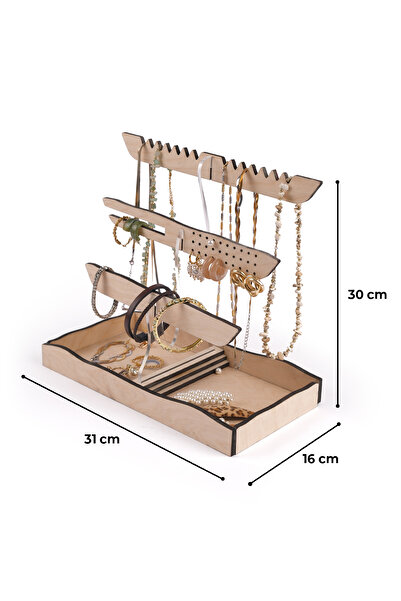 Pikas Modern Decorative Wooden Multi-Purpose Jewelry, Accessory Stand