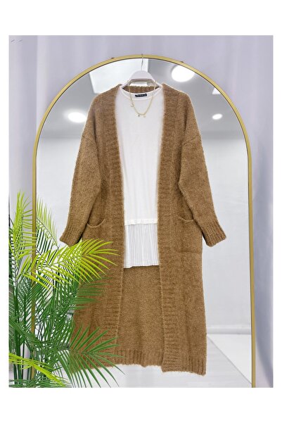 YEDİLALE Maxi Size Soft Knitwear Long Cardigan [Only the Cardigan Is Included in the Price, 120 cm Medium]