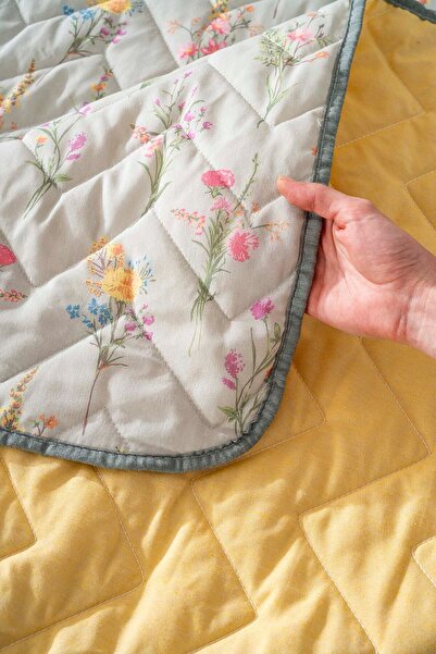Rivaİstanbul Bougainvillea Double Cotton Quilted Pike & Bedspread