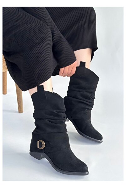 Nil Shoes حذاء كانتي الأسود المدبوغ بكعب عالي