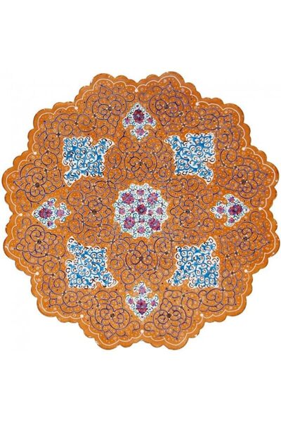 Margoun Handmade Enamel Copper Plate, Decorative Wall Hanging Plate (orange)