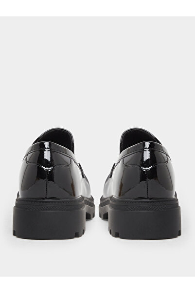 Styli Black Patent Leather Loafers