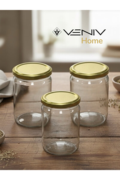 VENİV 3 قطع برطمانات زجاجية سعة 660 مل + 3 أغطية