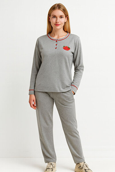 Night Star Strawberry Grey Pajama Set