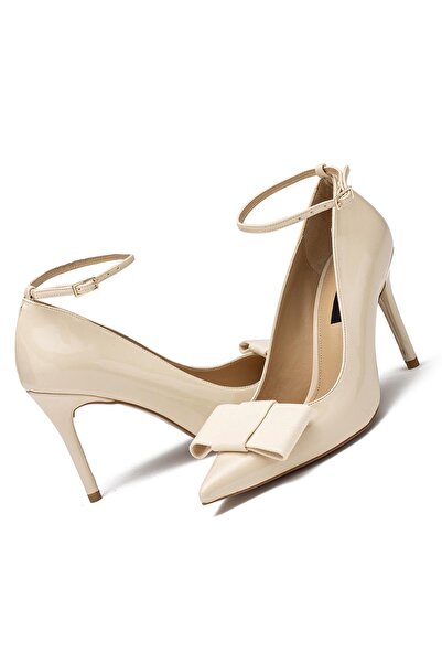 Dedos Women's High Heels Bow Detail Ankle Strap Pointed Toe Casual Evening Dress Shoes 125