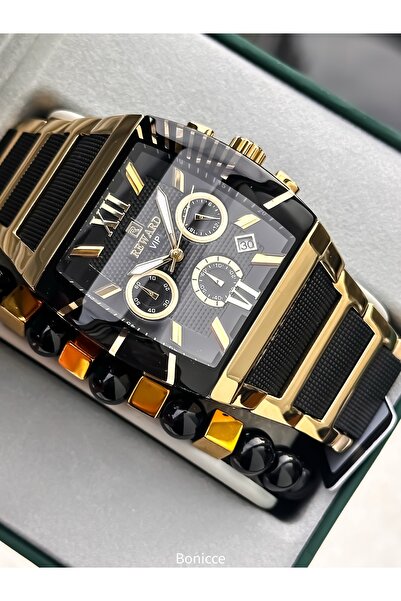 Reward Men's Watch, Steel-Silicone Band, Functions Active, Yellow Color, with Calendar, in Stylish Box, Bracelet Gift