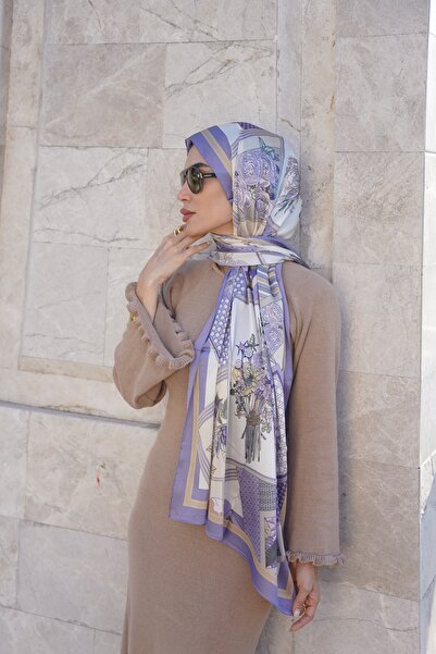 tomrisboutique Luxury Voile Silk Shawl Hijab Foulard Scarf Shawl Floral Patte...