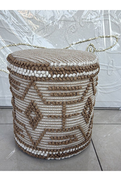 BEC51 Modern round pouf chair - multi-colored for stylish decor