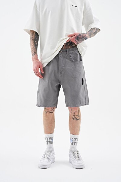 Machinist Ανδρικό σορτς με λογότυπο M Jean σε γκρι χρώμα