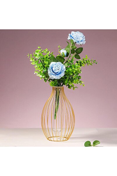 AZONEE Metal Vase for Flowers - Glass Test Tube, Gold (Azonee)