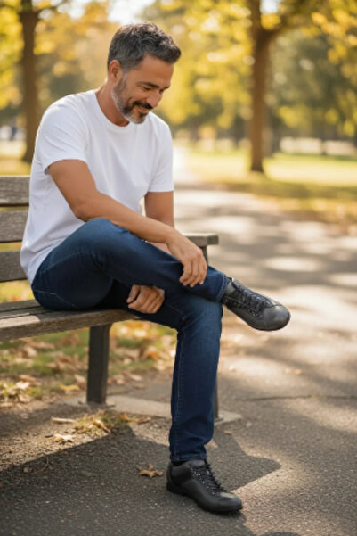 GokceKundura06 Men's Genuine Leather Lace-Up Shoes