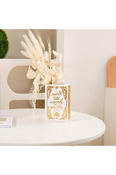 TERRIFI Book-Shaped Decorative Ceramic Vase for Book Lovers - Modern Bookshelf Decor & Pen Holder