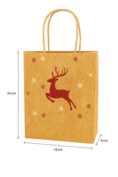 HDF PAZARLAMA YILBAŞI DESENLİ KARIŞIK 15 ADET 18*8*27 KRAFT ÇANTA