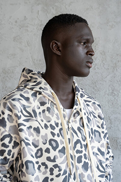 Machinist Hanorac cu fermoar pentru bărbați, cu model, kaki