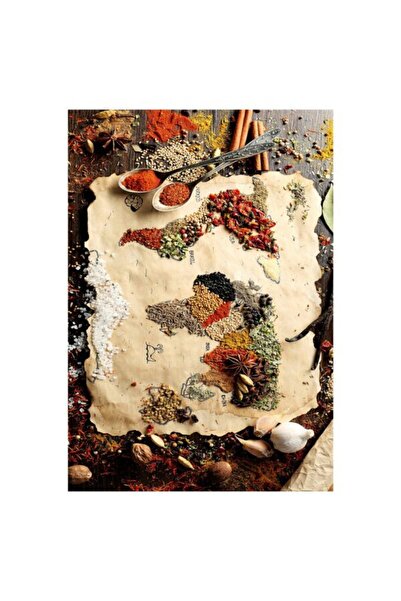 OEK Kitchen Rug, World Map, Non-slip, 80 x 150 cm