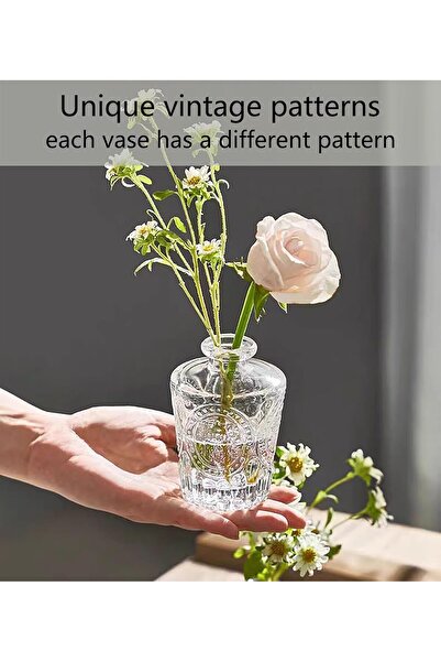Generic Glass Flower Vase 12-Pack Small Bud Vases Set (Clear)